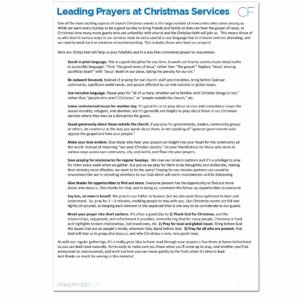 Leading Prayers at Christmas Services